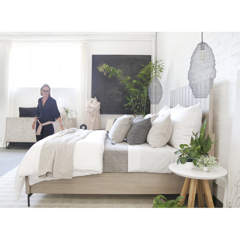 Parker Duvet Cover, Queen Duvet Cover + 2 Standard Shams, White, Percale