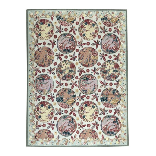 Bokara Rug Co., Inc. Hand-Knotted High-Quality Beige and Green Area Rug