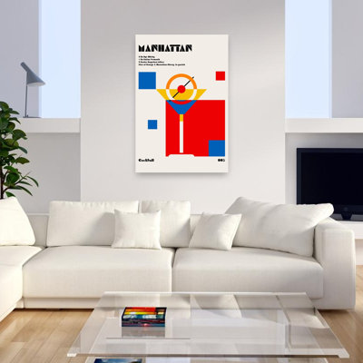 Manhattan Cocktail - Affiche murale abstraite vintage représentant une ville