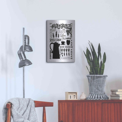 Art mural en métal de luxe «Culinaire amour 2 dans BW» par Leslie Fuqua, art mural en métal