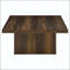 Table basse carrée en pin foncé avec base plinthe