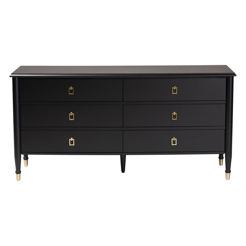 Commode en bois noir avec tiroirs Baxton Studio Tamra