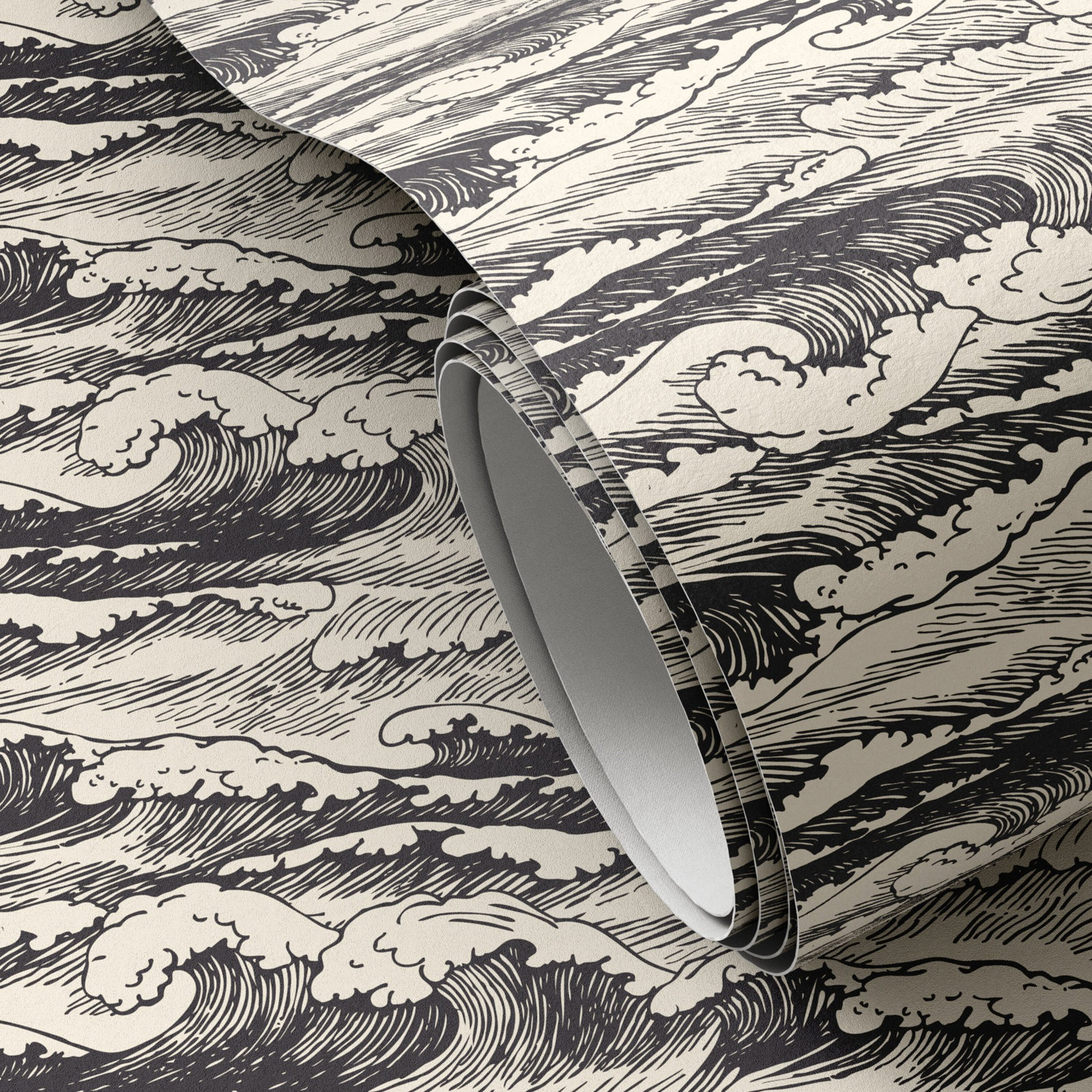 Wavebreak Wallpaper Roll, Black II