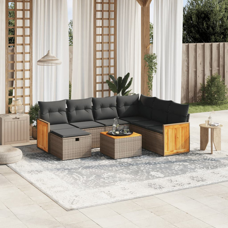 Vidaxl Garden Sofa Set Grey, Dark Grey