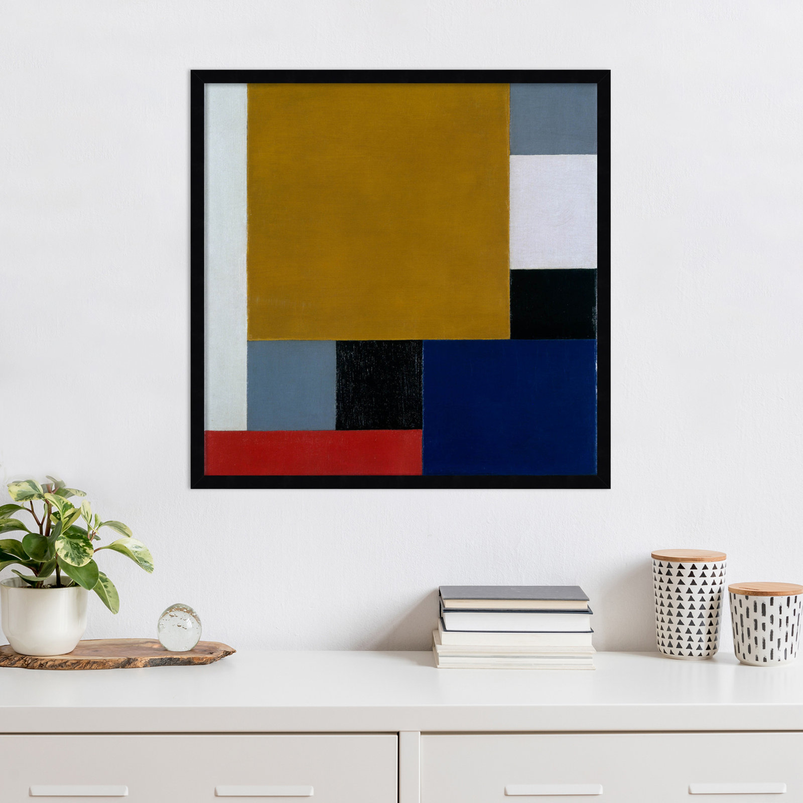 Dannette "Composition 22" Print, 25" H x 25" W, Black Paper Framed