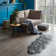 Novelty Benezar Handmade 2' x 6' Sheepskin Area Rug in Gray