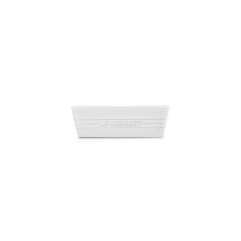 Le Creuset Stoneware Signature Cocktail Napkin Holder 6 In Shallot, White