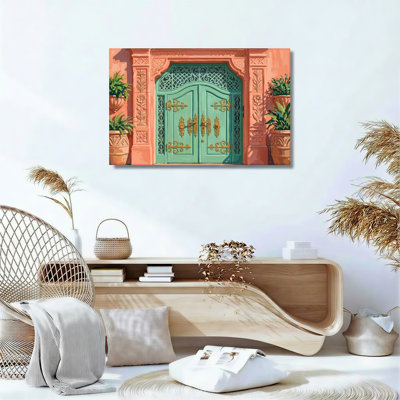 Porte ornée, reproduction d'art sur toile, ensemble de 1
