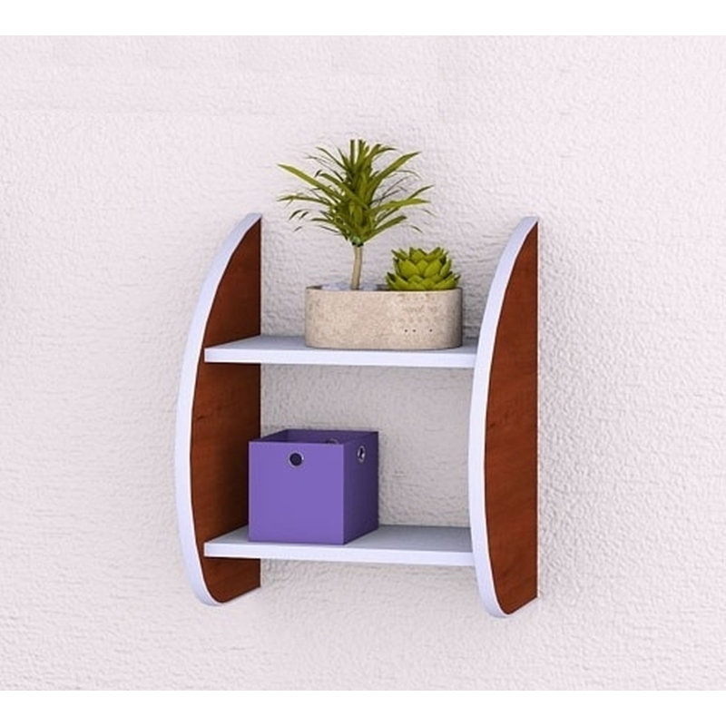 Arrindell 2 Piece Tiered Shelf, 54cm H x 44cm W x 25cm D, Brown