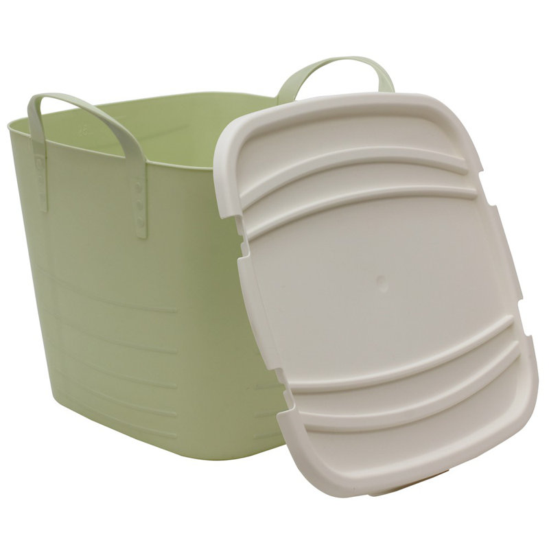 JVL Plastic Decorative Bin, Green, 25L
