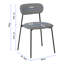 47.5cm H Linen Upholstered Metal Cross Back Side Chair in Dark Gray