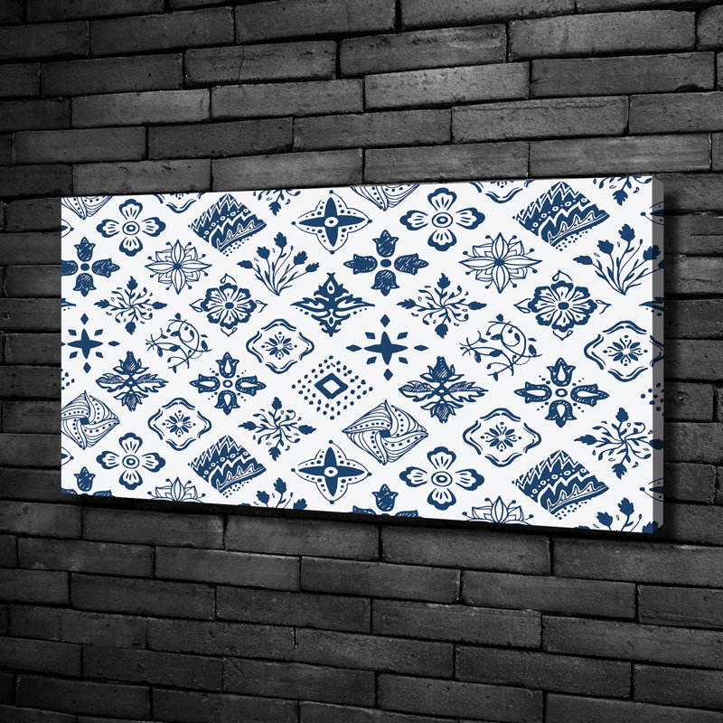 Floral Pattern - Print, Canvas, 50cm H x 100cm W x 2cm D
