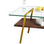 Table rectangulaire en verre trempé avec pieds en métal et style fonctionnel