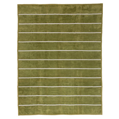 Green Flatweave Cotton Rug - 8'10" x 11'10"