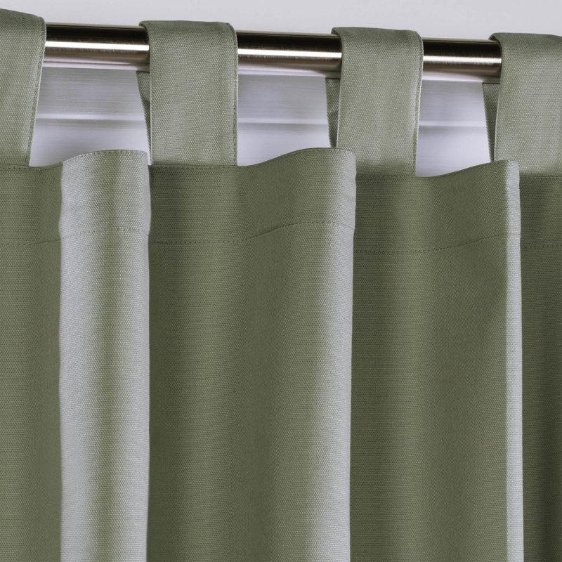 Mcgowen 100% Cotton Solid Room Darkening Thermal Tab Top Curtain Panel, Sage, 40" W X 63" L