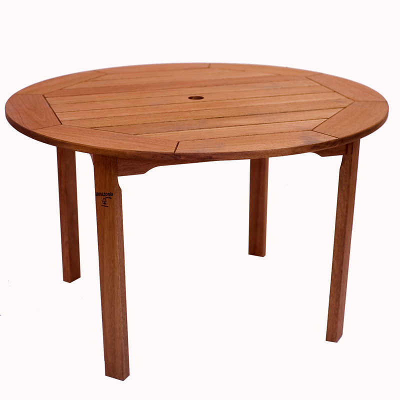 Alyisa Round Outdoor Dining Table With Umbrella Hole , 47.25'' in. W 47.25'' in. D