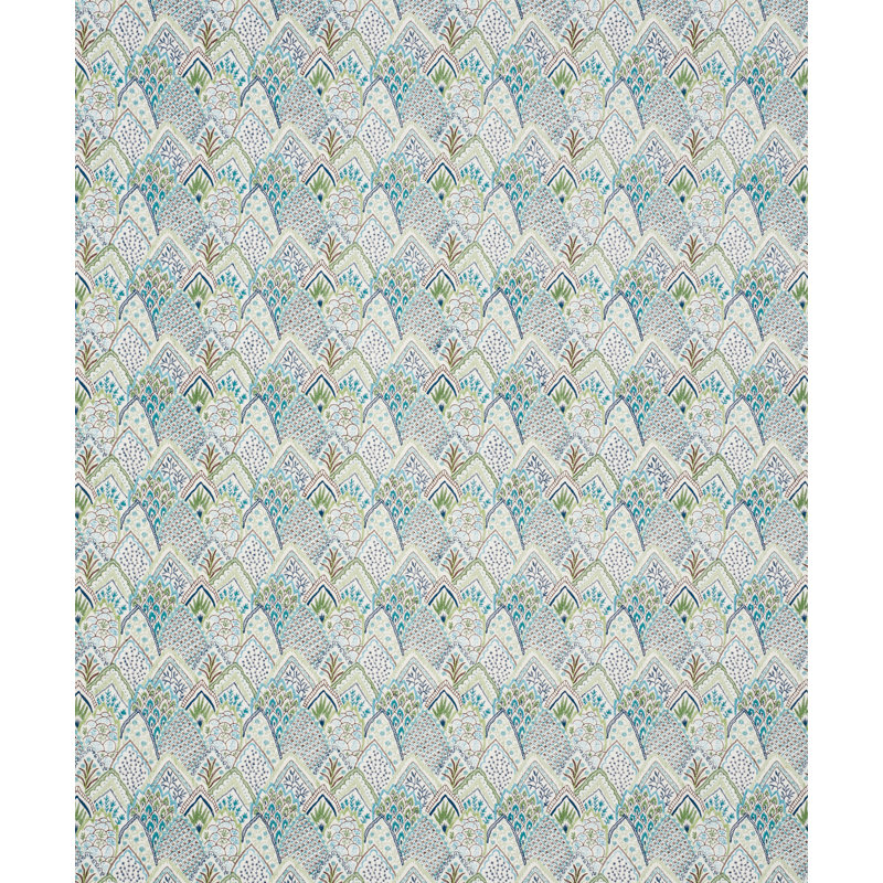 Albizia Embroidery Fabric, Blue/Green