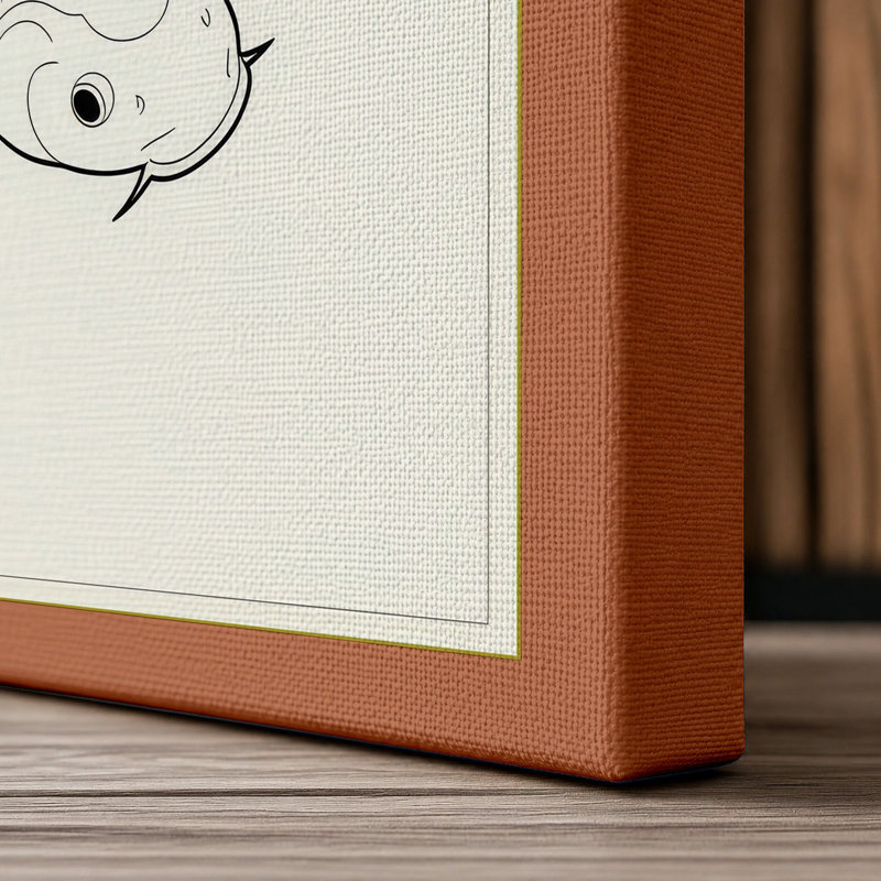 Koi in Ink Japandi - Wrapped Canvas, 36x24 - 91.4 x 61.0 cm, Terracotta Border