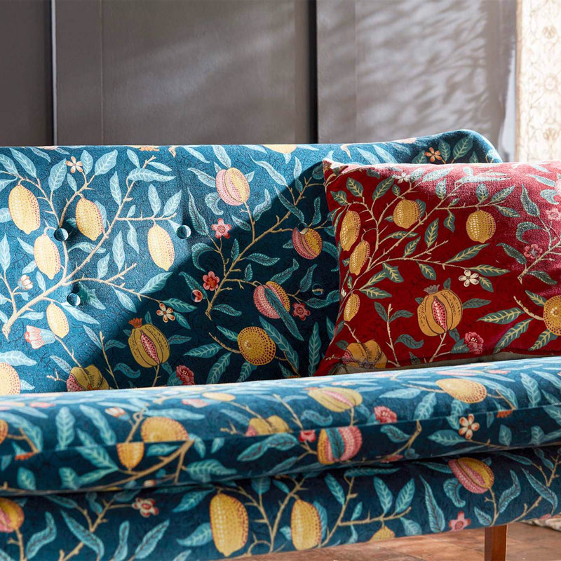 Fruit Velvet Fabric, Walnut/Bullrush