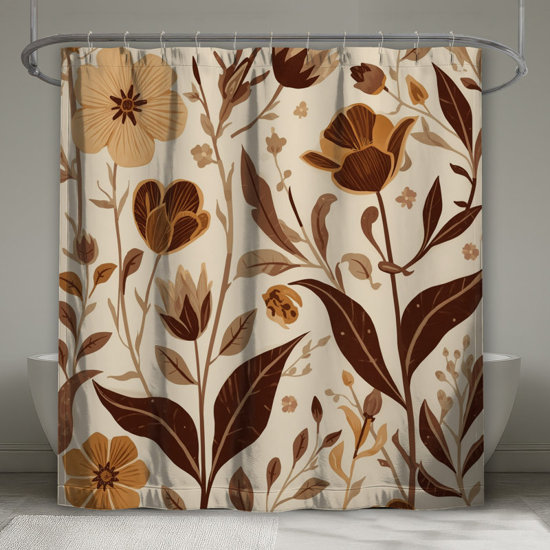 Rideaux de douche Botanical Floral Illustration, 70in W x 72in H