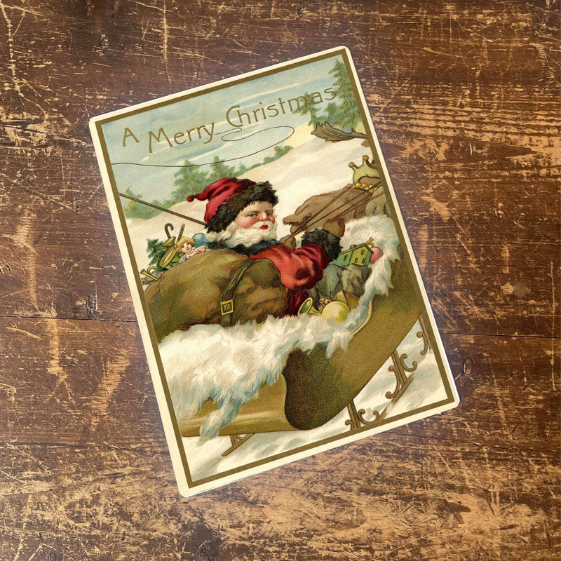 Merry Christmas Vintage Christmas Father - No Frame Print on Metal