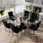 Rectangle Tempered Glass Dining Table Set-203276443-203276432-224326141