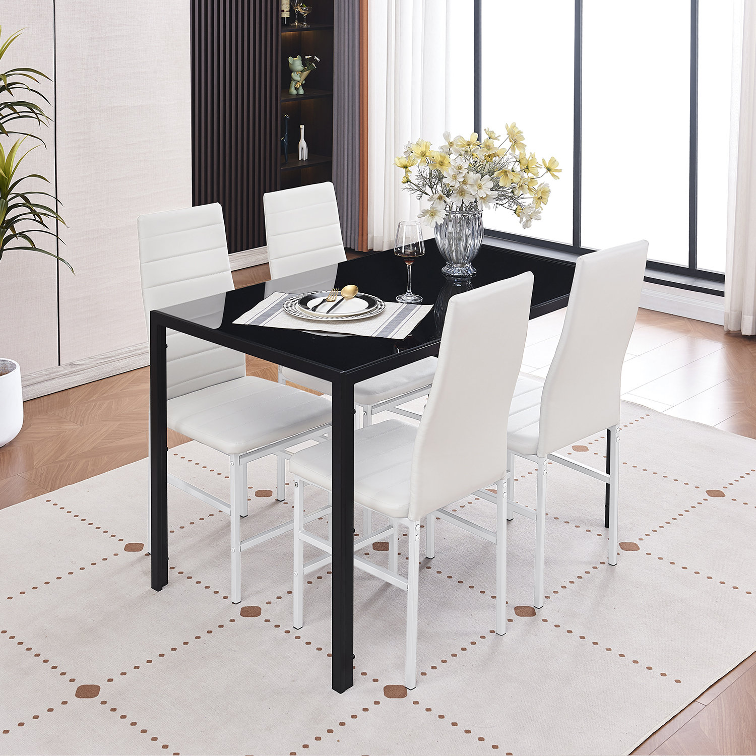 Ebern Designs Dining Table Set For 4, Ebern Designs 5 Piece Kitchen ...