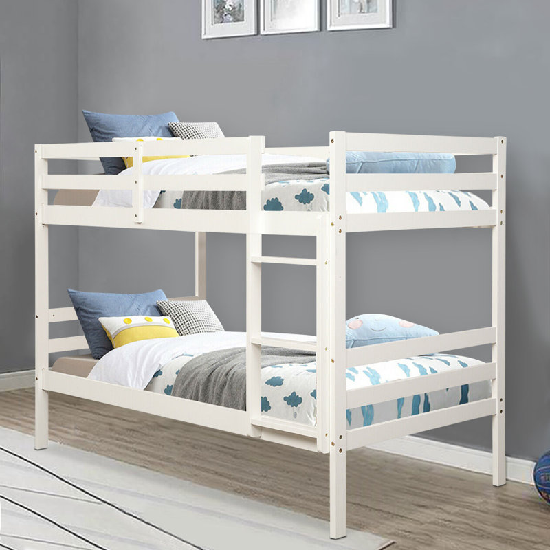 Kenneth Kids Twin Bunk Bed, White