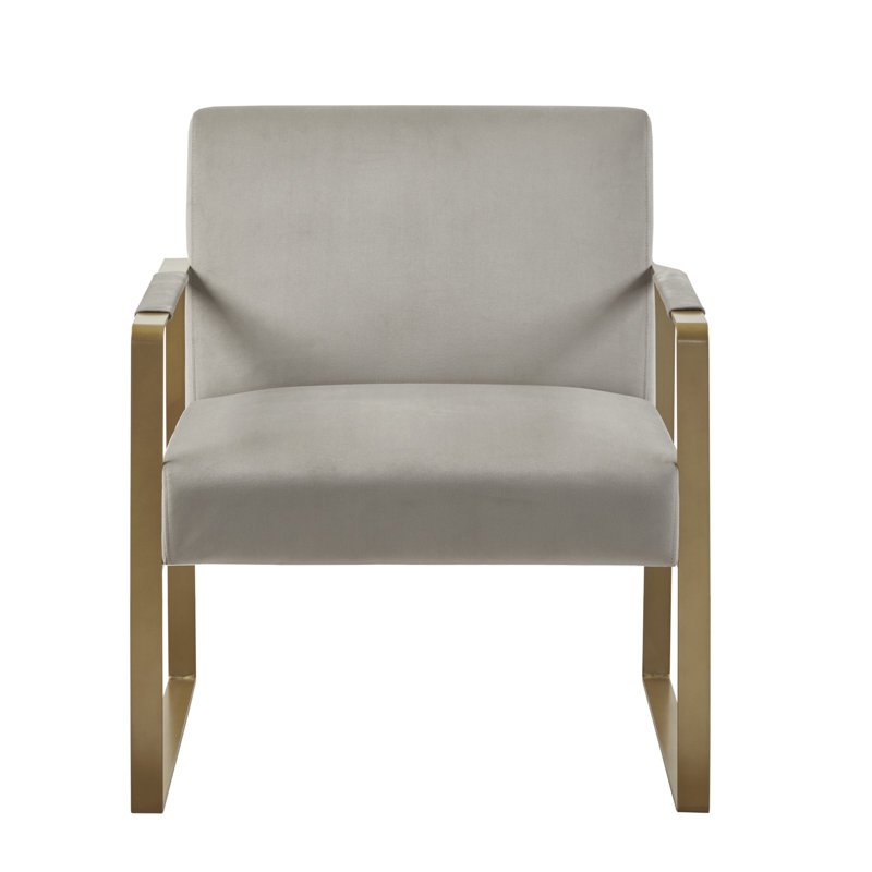 Perry Street Jayco Accent Chair, Taupe Polyeseter Velvet