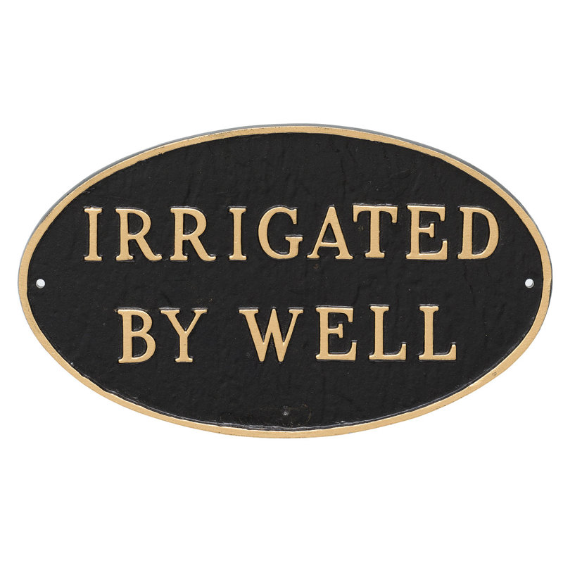 Garden Plaque, Black/Gold, 6" H x 10" W x 0.25" D