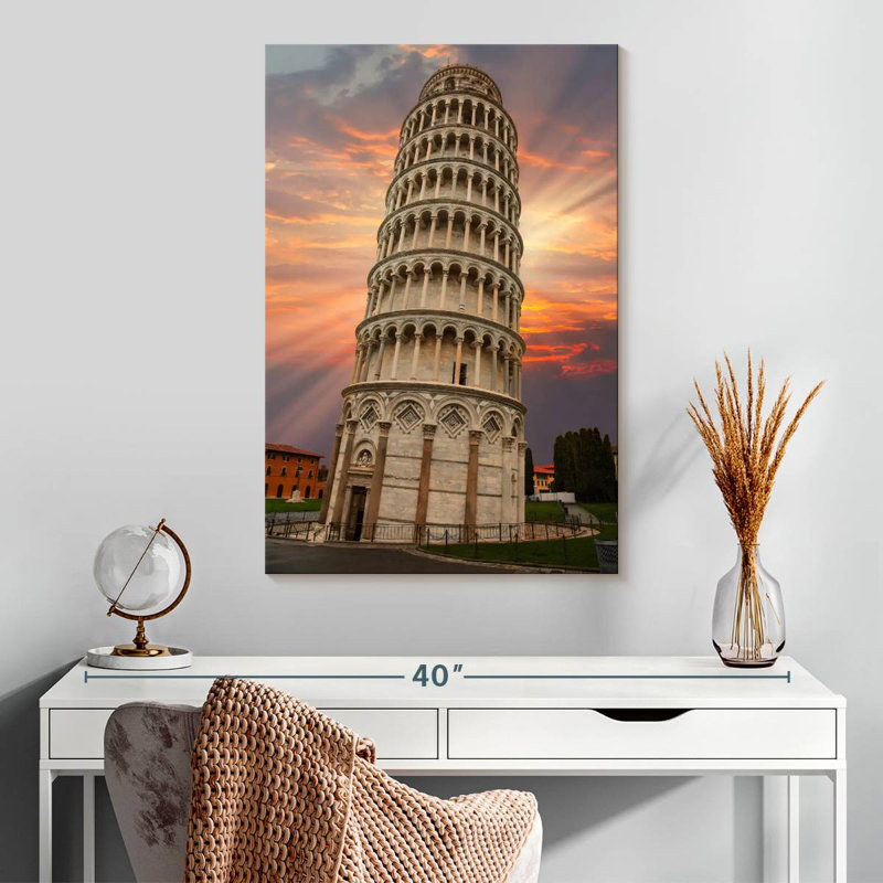Lilie Iconic Leaning Pisa Tower, 30" H x 20" W