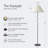 Squiggle 62" Modern LED Floor Lamp with Wavy Black Metal Base and Ivory Empire Shade, Bulb Included-98278479