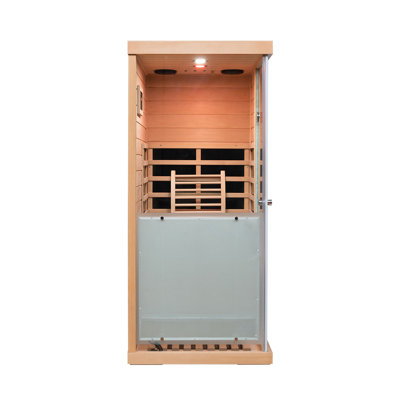 Large Glass Mini Hemlock Sauna With Left Door Opening