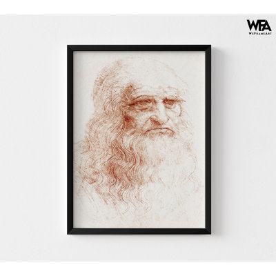 Autoportrait 1512 par Leonardo Da Vinci, décor de portrait d'artiste classique, bibliothèque murale Master Art, affiche de classe Math