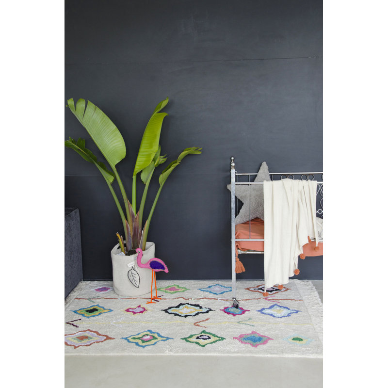 Plants Fabric Decorative Basket, Natural