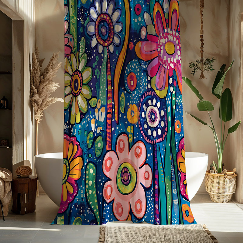 Rideau de douche Vibrant Floral, H 90 po x l 71 po