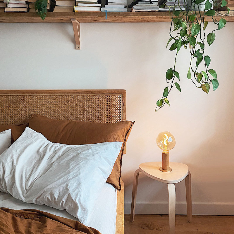 Knuckle Table Lamp In Oak + Voronoi I