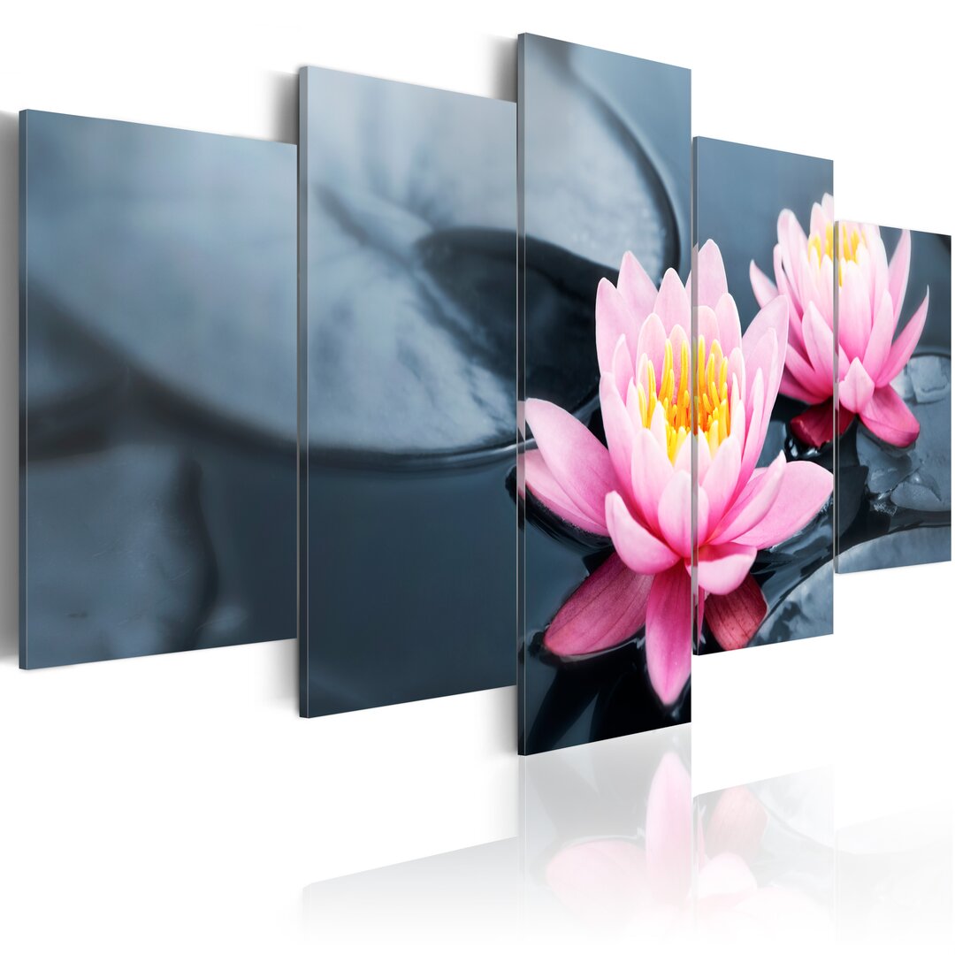 5-tlg. Leinwandbilder-Set Waterlily Dream