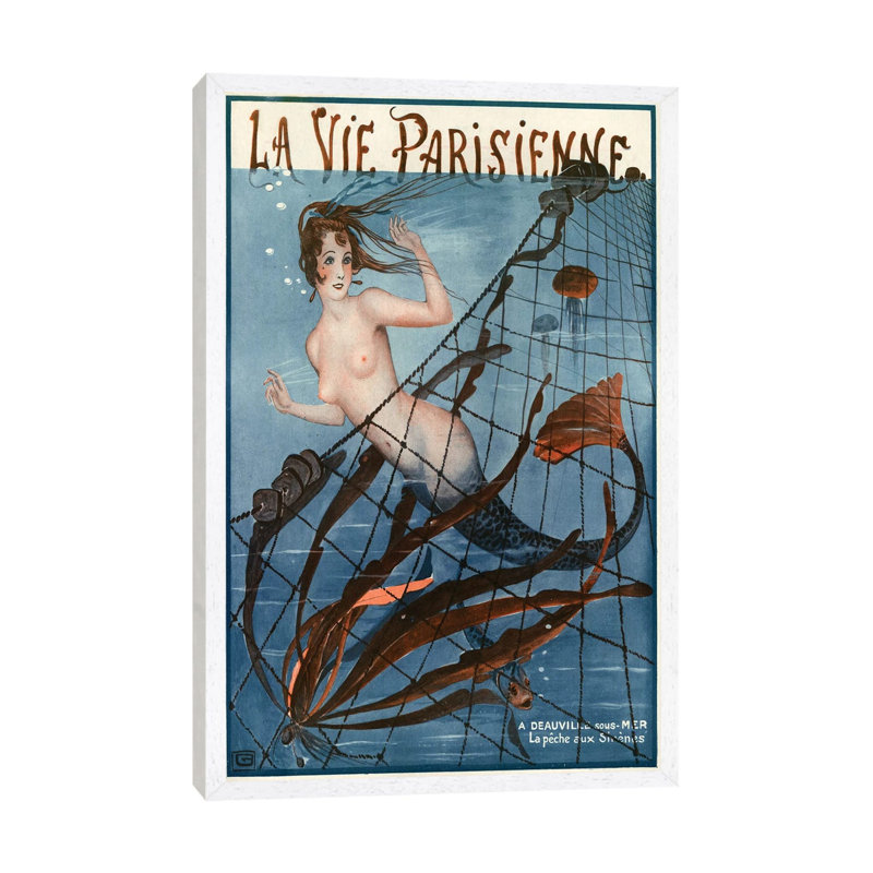 1921 La Vie Parisienne Magazine Cover 1 Piece Wall Art on Canvas, 101.6cm H x 66.04cm W x 3.81cm D, White Floater Framed