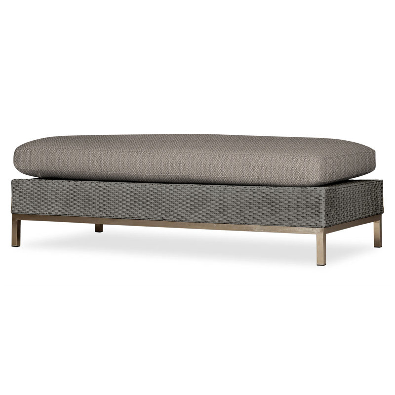 Elements Outdoor Ottoman, Pewter, Demo Oatmeal