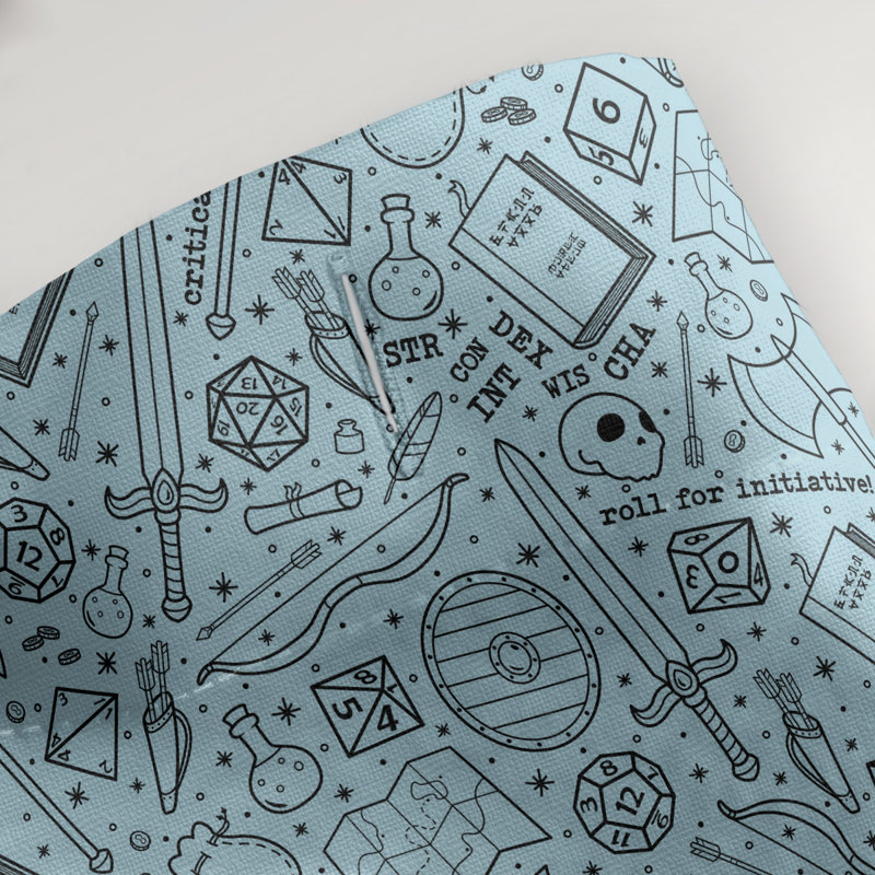 Rideau de douche simple classique RPG, Bleu / Noir