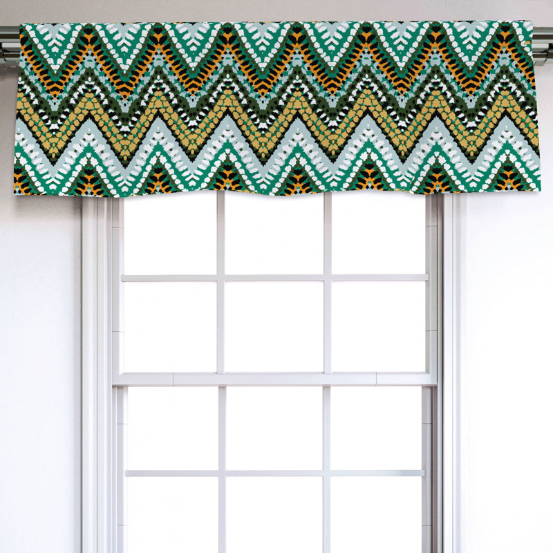 Sateen Chevron Ruffled Window Valance