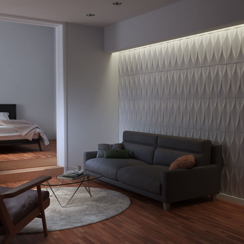 Panneau mural décoratif 3D 19 "H 19" x l 19 5/8 "Willow Endurawall, blanc, 10 / pte