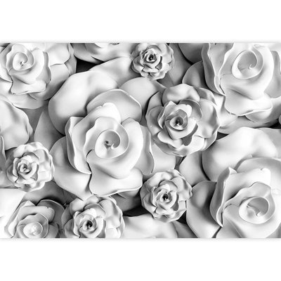 Adhésif mural collage fleur rose