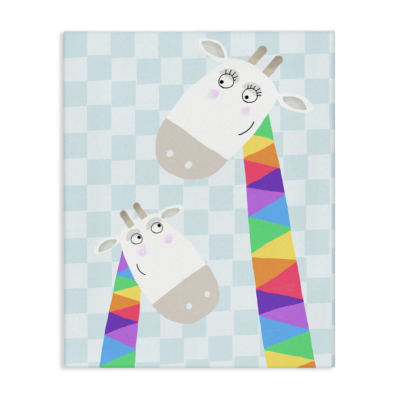 Rainbow Geometric Giraffe Canvas, design by Carla Daly, 30" H x 24" W