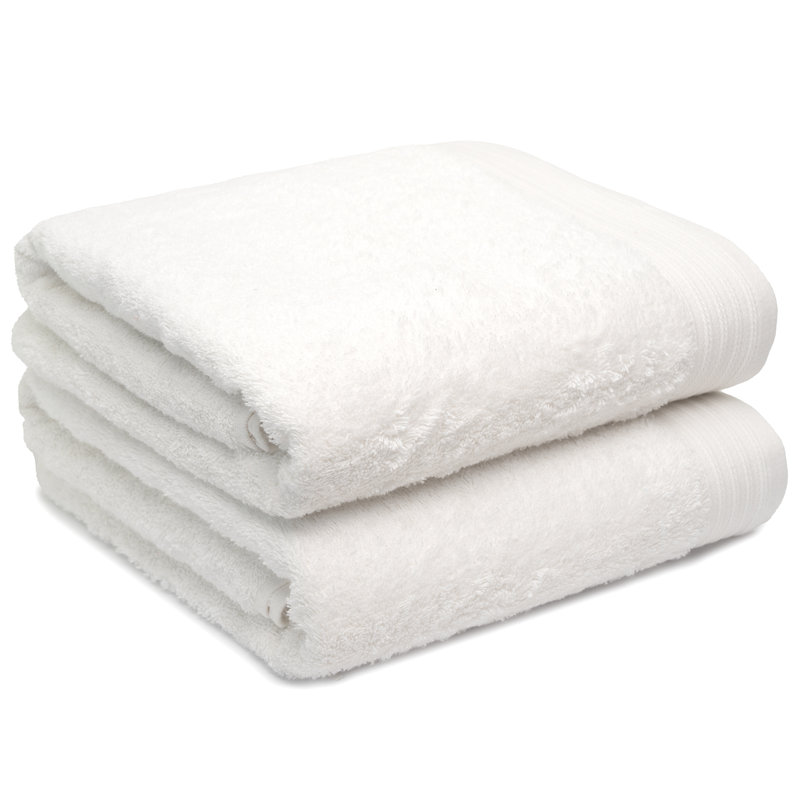 Ensemble de serviettes de bain 100% coton 2 pièces Lorena, Blanc