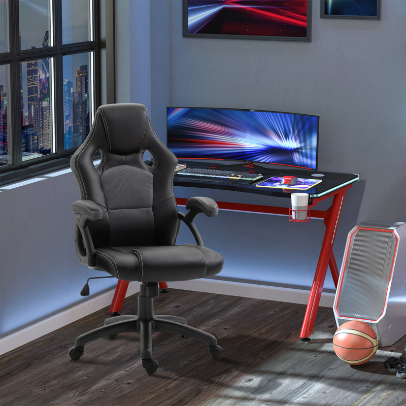 Chaise berçante E-sports, Bleu / Noir