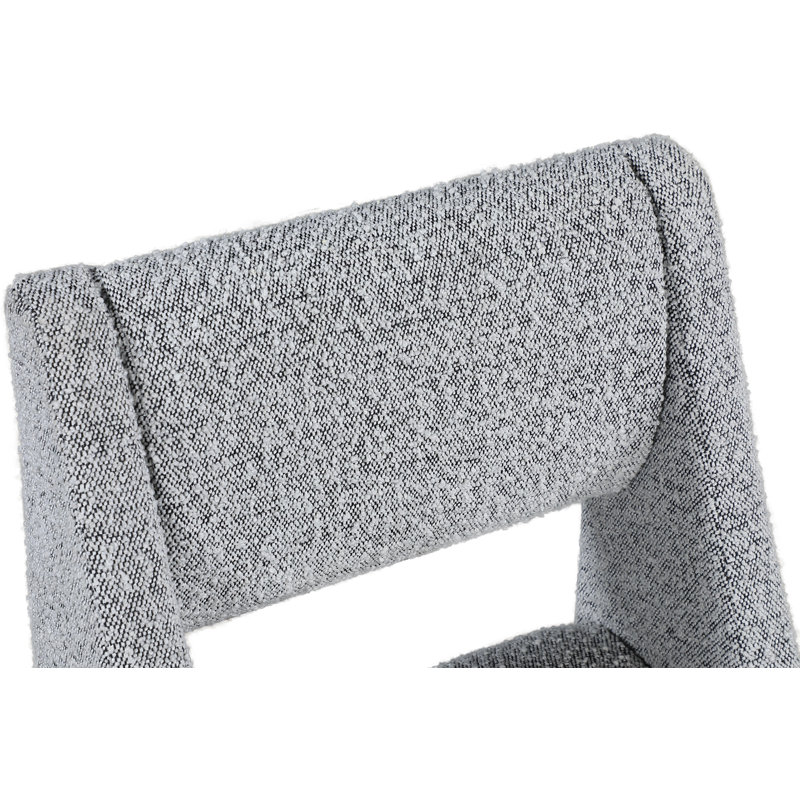 18.2'' H Upholstered Side Chair, Grey Boucle Fabric