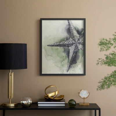 Found Starfish II Framed Print - Solid Wood