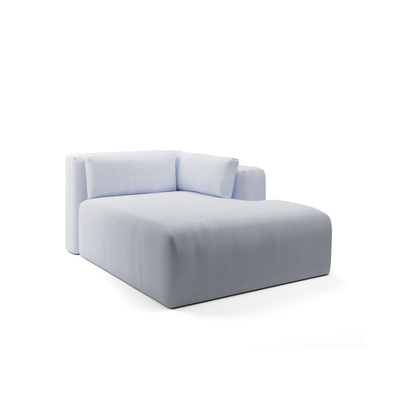Freddie Upholstered Chaise Lounge, White